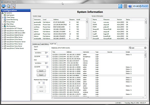 exacqVision Audit Trail