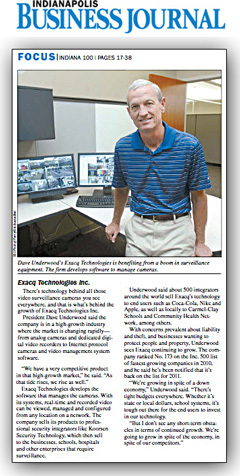 Exacq in The Indianapolis Business Journal 6-18-11