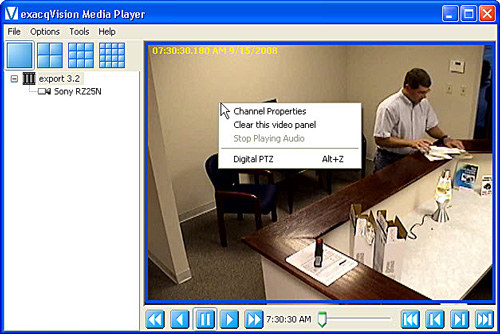 exacqVision ePlayer right-click 1