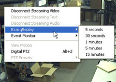 exacqReplay menu